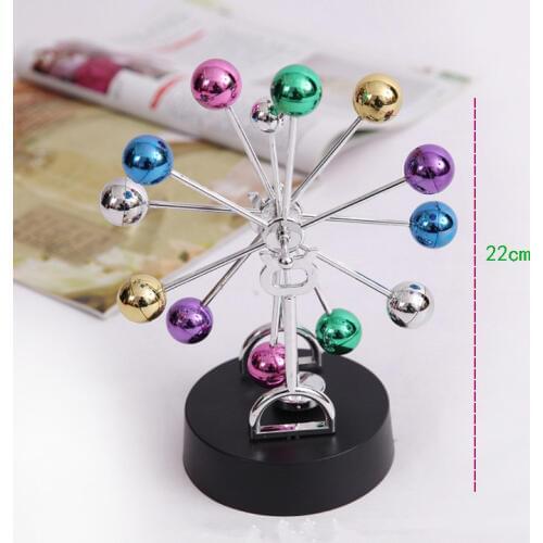 1PC Colorful Rotation Ferris wheel Newton Pendulum Ball Home Decoration Craft Magnet Rotary Perpetual Ball Desk Decor ELZ 007