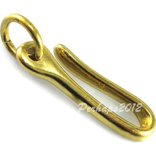 2.2 inch HI-QUALITY SOLID BRASS FISHHOOK KEY HOOK Chain Ring Smoky Sumis Store Golden