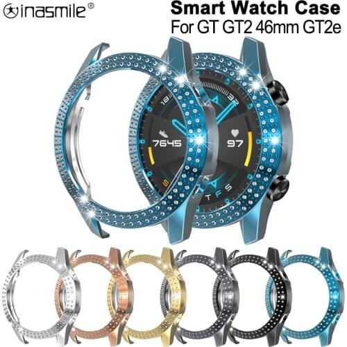 Stylish Diamond Screen Protector Cover For Huawei watch GT 2e Bumper Frame Full Protective Case For Huawei watch GT 2 GT2 46mm