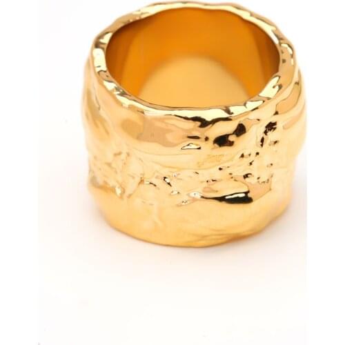 VAROLE Features a Textured Design Chunky Rings For Women Gold Color Party Ring Fashion Jewelry Holiday Bague
