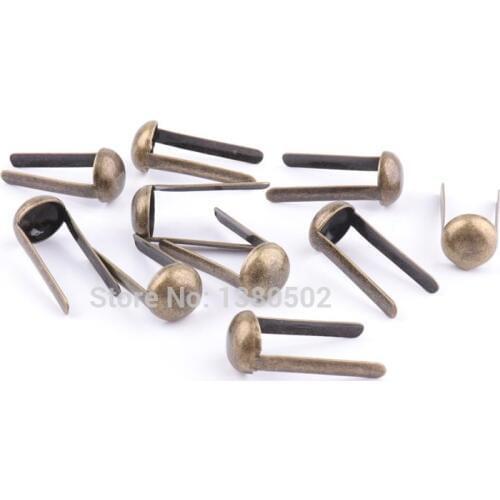 100pcs/lot 10*25mm bronze color vintage Brads 2 feet nail for Scrapbooking Notebook