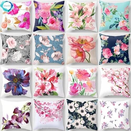 45x45cm Flower Butterfly Pattern Decorative Cushions Pillowcase Polyester Cushion Cover Throw Pillow Sofa Decoration Pillowcover