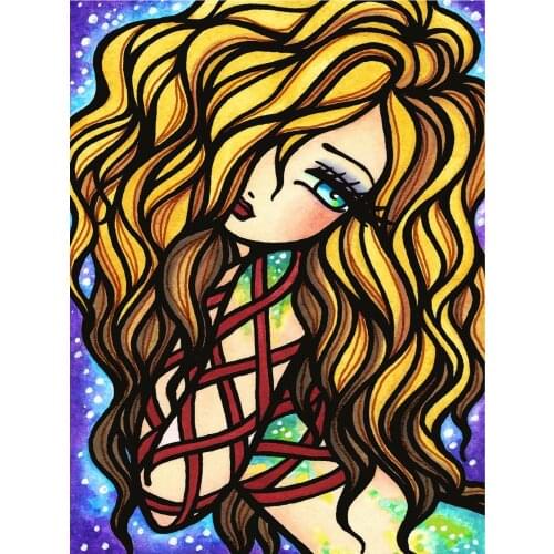 5D DIY Poured Glue Diamond Painting Kits Scalloped Edge Unique Handcraft Gift Home Wall Decoration Soft Canvas Fall Decor