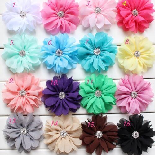 7cm Kids hair flower Ballerina Flowers Chiffon Flowers,Fabric Flowers For Headbands,Hair Accessories unfinished 36pcs