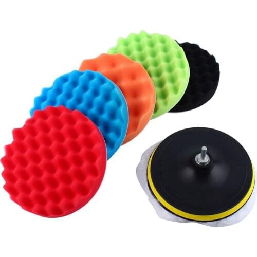 8Pcs Polisher Buffing Pad Polishing Thread Wool Set Kit Power Tools Accessories Buffer Sponge Drill Adaptor