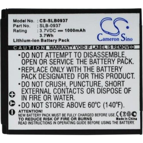 Cameron sino 1000mah battery for SAMSUNG CL5 i8 L730 L830 NV33 NV4 PL10 SLB-0937 Camera Battery