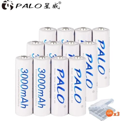 2-12pcs 3000mAh NI-MH 1.2V AA 2A Rechargeable Batteries ni-mh 100% original high capacity current batteries for Camera Toy Car