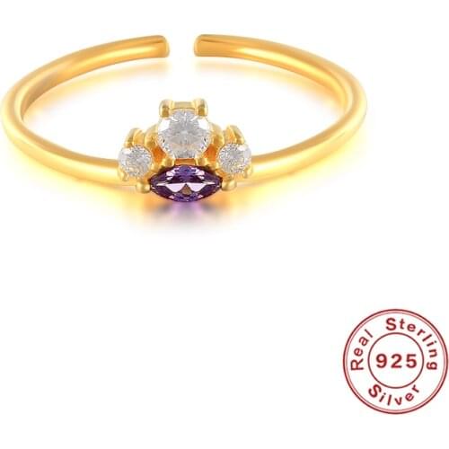 Canner 925 Sterling Silver Rings Horse Eye Zircon Rings For Women Minimalist Anillos Fashion Jewelry For Girl Bijoux Femme