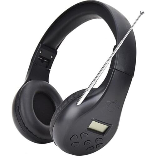 HRD-600 Wireless Headphone Foldable LCD Display 3.5mm Portable FM Headset with External Antenna