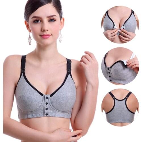 Womens Push Up Wire Free Cotton Sleep Bra Prevent Sagging Opening Buckle Soutien Gorge Sexy Lingerie Underwear Bras Underpants