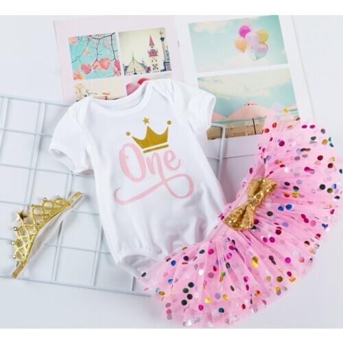 First Birthday Baptism Girl Baby Clothes 2021 New Style Fashion Princess Girl Clothes Bebes Romoper Summer Spring Girl Outfits