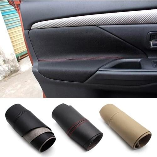 For Mitsubishi Outlander 2014 2015 2016 2017 2018 4PCS Car Interior Door Handle Panel Armrest Microfiber Leather Cover