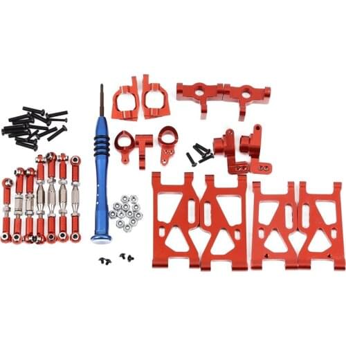 For WLtoys 1:14 144001 RC Car Upgrade Parts Metal Steering Swing Arm Base C Rear Hub Seat Servo Pull Rod