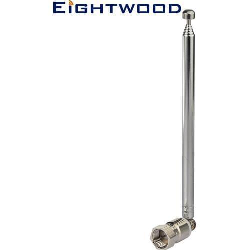 Eightwood F Male Connector DAB DAB+ FM AM TV Antenna 6 Section Telescopic Aerial Antenna for Home Audio Radio Stereo Receiver