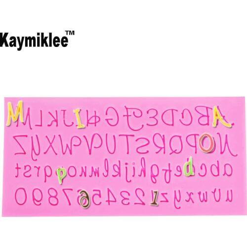 Kaymiklee M420 Russian Capital Lower Case Alphabets Script Letters Silicone Mold Fondant Cake Gumpaste Surgar Baking