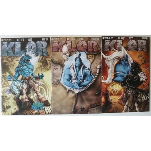 KLOR full collection No. 1 to 3, ED SIRIUS, year 1999, author ADRIANO BATISTA, COMIC BOOK, 1ª American edition, staple