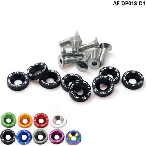 D1 Spec 8 Pcs M6 x 20 Headlights Bumpers Fender Washers Kit Bolt Screw Engine Black Color Fit For HONDA AF-DP01S-D1