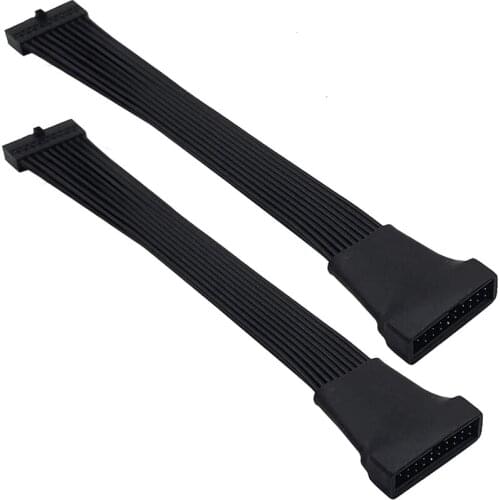 Small Mini USB 3.0 19/20 Pin Internal Extension Header Adapter Cable for Motherboard 4.7 Inches (2 Pack)