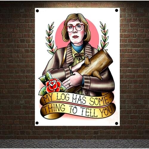 MY LOG HAS SOME THING TO TELL YOU Tattoo Banners Canvas Painting Wall Art Print Vintage Posters Home Decor Mural Hanging Flag