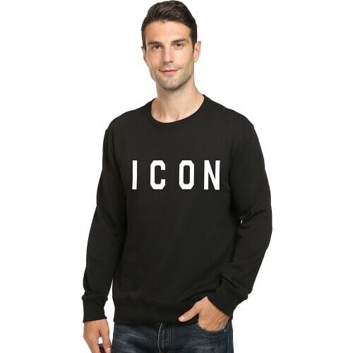 DSQ brand winter style Mens Hoodie 100% cotton casual long sleeve Unisex hoody warm ICON letter Black Hoodie sweatshirt for men