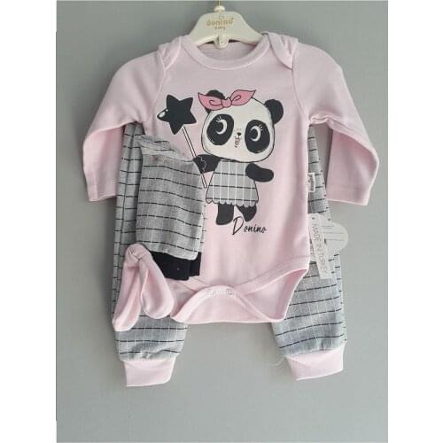 Jaju Baby Panda Printed Snap Powder Set