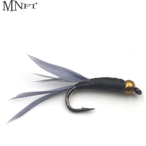 MNFT 10Pcs New Brass Bead Head Nymph Flies Fly Hooks Fly Fishing Lures Outdoor Artificial Fly Fishing Bait Lure