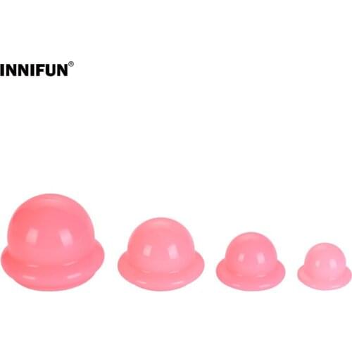 4pcs Silicone Cuppng Cup Set Face Body Suction Cup Set Cupping Therapy Set Massage Relax Health Care Tool Chinese Silicone Gel