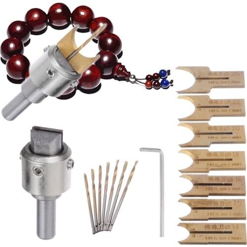 16pcs DIY Wooden Ball Blade Drill Bits Set Router Carbide Drill Bit Milling Cutter Wood Buddhism Ball Bead Molding Tool