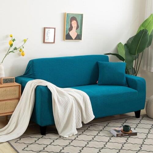 Solid Color 1 2 3 Seater Sofa Covers for Living Room Couch Cover Stretch Loveseat Sofa Slipcover Furniture Protector Kids Pet