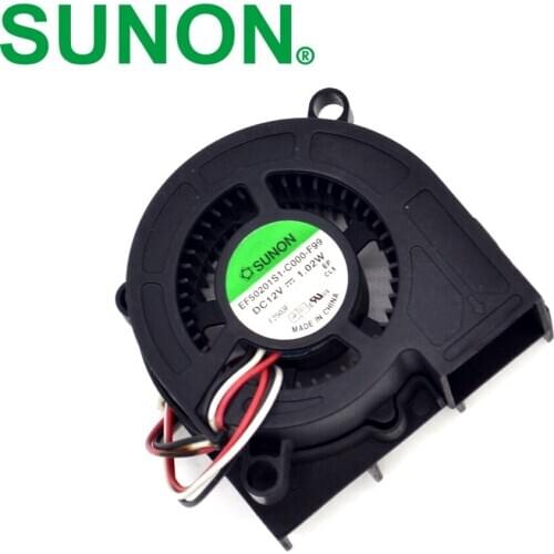 Cooling Fan EF50201S1-C000-F99 5020 DC12V 1.02W 3Wire Projector