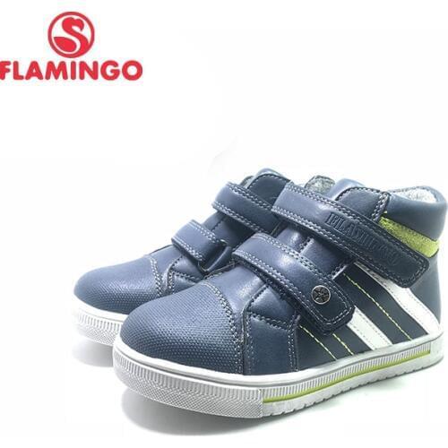 FLAMINGO Autumn Boys Boots Childrens Shoe High Quality Ankle Kids Shoes with Hook& Loop for Little Boys 82B-SW-0888