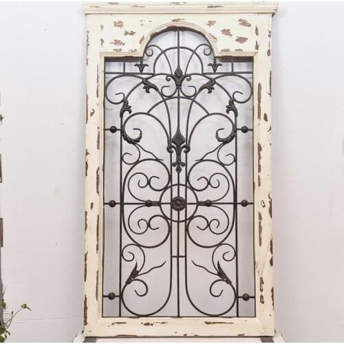 American country vintage fake window wall hanging thickened solid wood home soft decoration retro nostalgia rectangle adornment