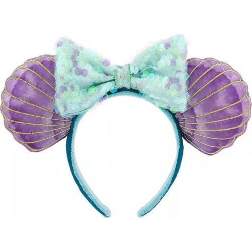 Disney Parks Mickey Minnie Paris purple The Little Mermaid Ears Headband gift