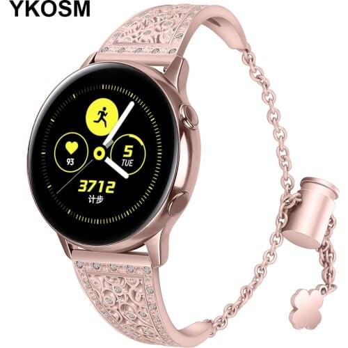 New 20/22 MM Luxury Alloy Watch Strap For Samsung Galaxy Huawei Honor Xiaomi Amazfit 42 46 MM Bracelet Female Diamond Metal Band