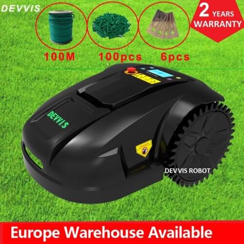 WiFi APP Contorl Robotic Lawn Mower Machine E1800T Robot With 6.6AH Li-ion Battery+100m Wire+100pcs Pegs+6pcs Blade