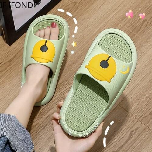 IF IFOND Bathroom Non-slip Slippers Fashion Thick Sole Soft EVA Indoor Slide Sandals Casual Beach Platform Men Women Home Shoes