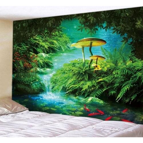 Psychedelic scene fairy tale forest home decoration tapestry background cloth hippie bohemian decoration yoga mat sheet