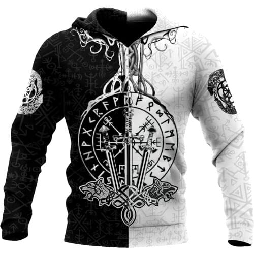Viking Warriors Tattoos 3D All Over Printed Hoodie For Man and Women Sweatshirt Zip Pullover Casual Jacket Tracksuit