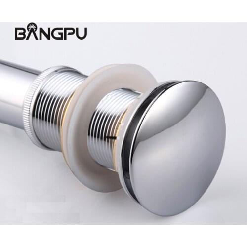 BANGPU Bathroom Lavatory Sink Pop up Drain Brass Drain Plug Drain Strainer for Bathroom Sink Waste Drainer in Chrome Finish
