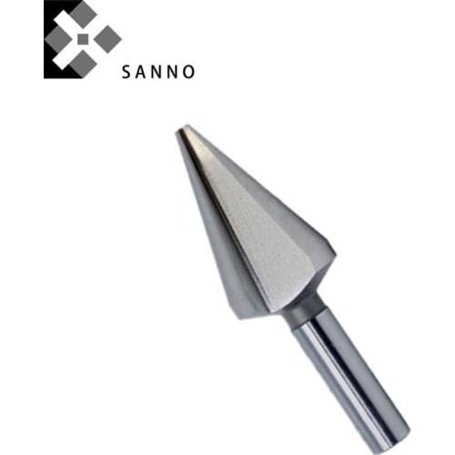 High precision straight shank HSS countersink bit 3 flutes 30 angle YG alloy chamfer cutter D16.5 - D31.5mm
