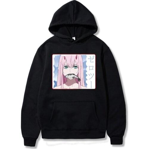 Japanese Anime Darling In The Frankxx Zero Two Printing Sweatshirts Women Harajuku Cartoon Sweet Girl Fashion Oversized Hoodies