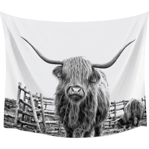 Funny Black And White Yak Retro Tapestry Wall Hanging Home Wall Decor Blanket Bedroom Tapestry Yoga Mat