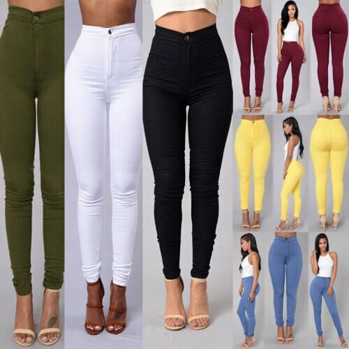 Womens Sexy High Waist Stretch Pencil Pants Skinny Casual Jeans Delicate Comfortable Fashion Simplicity Sweet Elegant