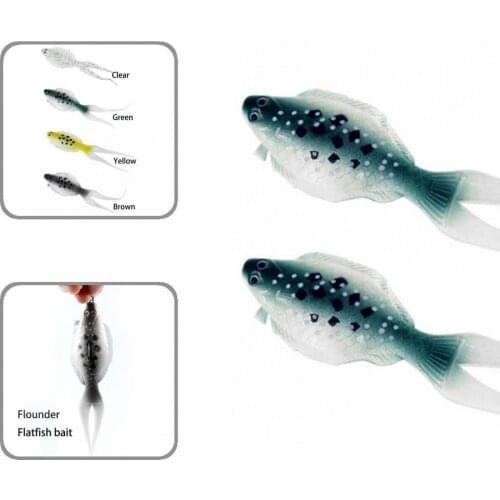 2Pcs/Set Versatile Flatfish Soft Lure Topwater Silicone Bait Silicone Flatfish Bait Anti-Scratch for Angling