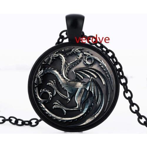 2017 Fashion Three Dragon Head Glass Pendant Necklace Fashion Women and Men Necklace