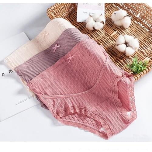3 Pcs Set Pregnant Women Briefs Cartoon Cotton High Waist Pregnancy Underwear Clothes for Maternity Panties More Colors