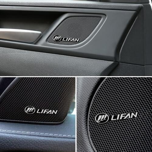 4pcs 3D aluminum speaker stereo speaker badge emblem Sticker for Lifan X60 X50 Solano 520 620 320 125CC Smily Breez Accessories