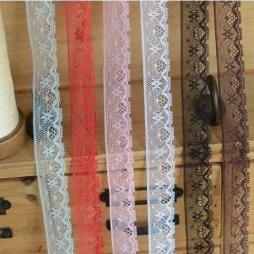 10 Meters Width 1.8cm Water Soluble Embroidery Lace Fabric White Black Coffee Red Lace Trim DIY Sewing Craft Guipure Dress Decor