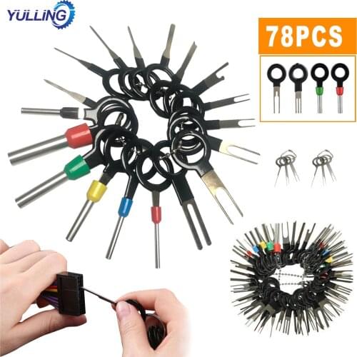 78PCS Terminal Ejector Kit Tools Wire Connector Extractor Automotive Terminal Wire Terminal Removal Tool Car Pin Kit