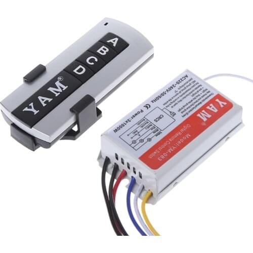 875A 4 Way ON/OFF 220V Wireless Remote Control Switch Digital Receiver Lamp